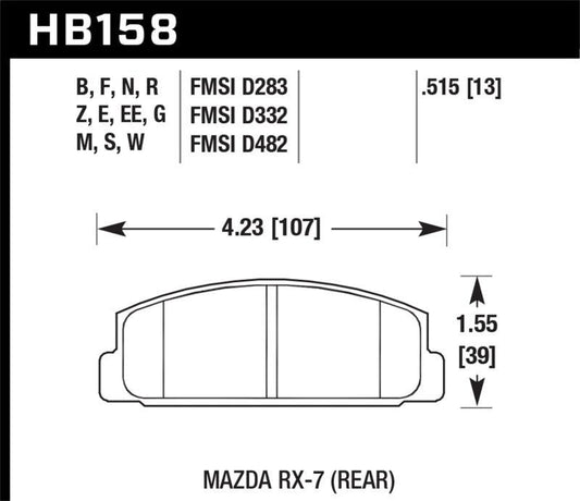 Hawk 2003-2005 Mazda 6 HPS 5.0 Rear Brake Pads - Torque Motorsport