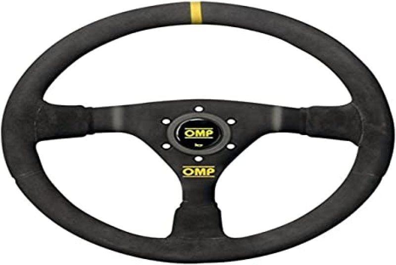 OMP WRC Mid-Depth 350mm Dished - Small Suede (Black) - Torque Motorsport