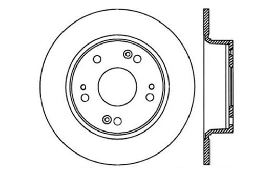 StopTech 04-08 Acura TSX / 03-07 Honda Accord SportStop Slotted & Drilled Left Rear Rotor - Torque Motorsport