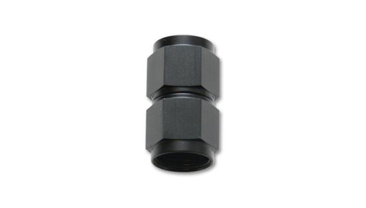 Vibrant Fitting Straight Coupler Union Adapter Female -10 AN to Female -12 AN Aluminum Black Anodize - Torque Motorsport