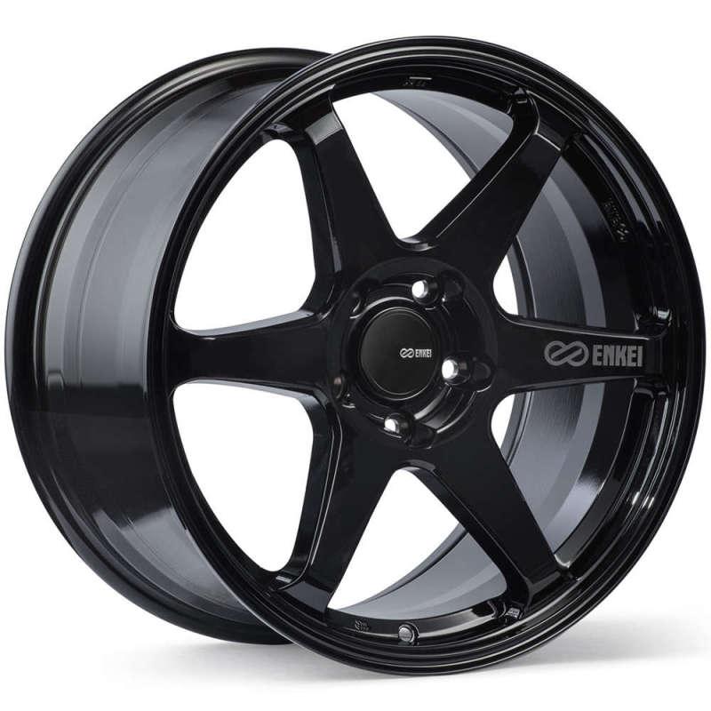 Enkei T6R 17x8 40mm Offset 5x114.3 Bolt Pattern 72.6 Bore Gloss Black Wheel - Torque Motorsport