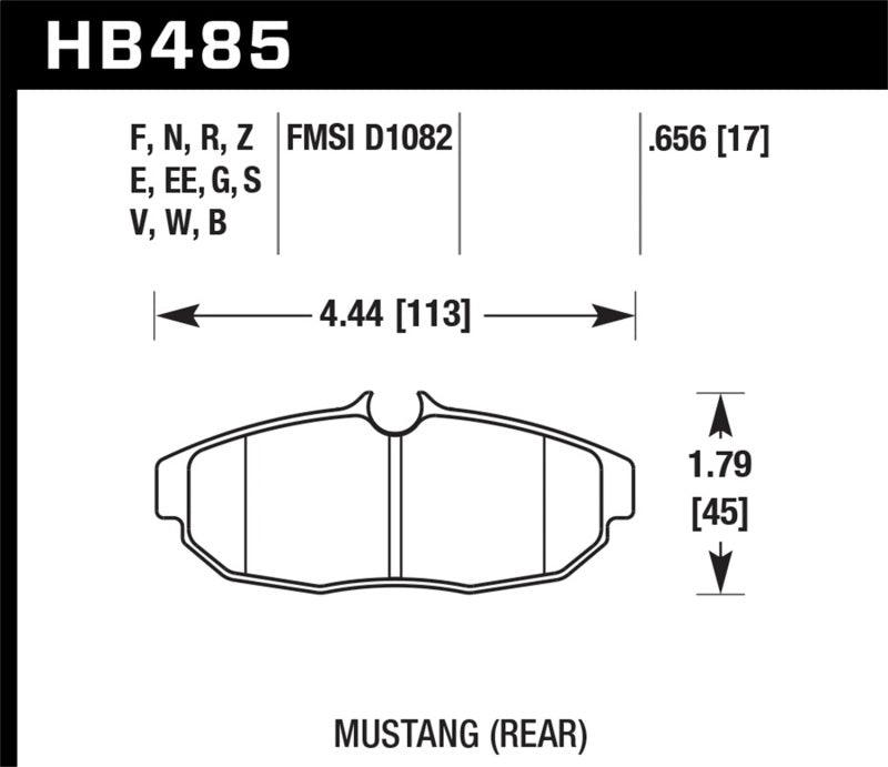 Hawk 2011-2012 Ford Mustang 5.0L Perf. 5.0 (w/Brembo Brakes) High Perf. Street 5.0 Rear Brake Pads - Torque Motorsport