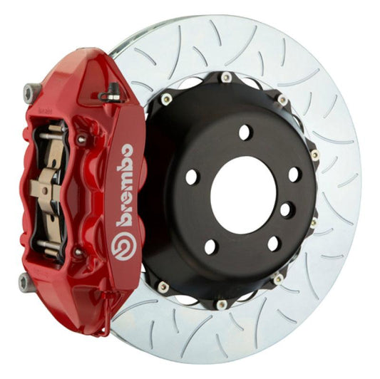 Brembo 01-06 BMW M3 Rear GT BBK 4 Piston Cast 345x28 2pc Rotor Slotted Type-3-Red - Torque Motorsport