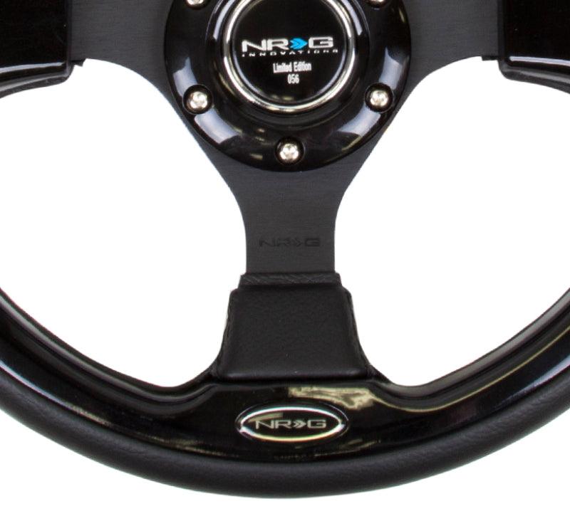 NRG Reinforced Steering Wheel (320mm) Blk w/Gloss Black Trim - Torque Motorsport