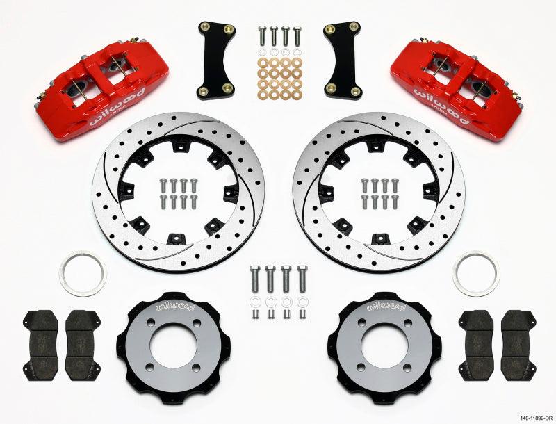 Wilwood Dynapro 6 Front Hat Kit 12.19in Drilled Red 2011 Fiesta - Torque Motorsport