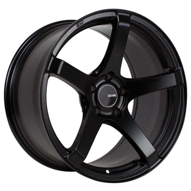 Enkei Kojin 18x8.5 45mm Offset 5x100 Bolt Pattern 72.6mm Bore Dia Matte Black Wheel - Torque Motorsport