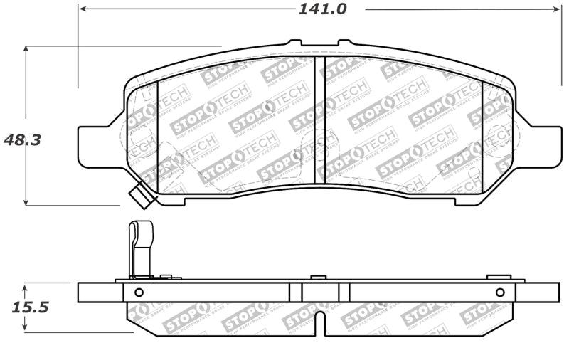 StopTech Performance Rear Brake Pads 13-14 Dodge Dart/Jeep Cherokee - Torque Motorsport