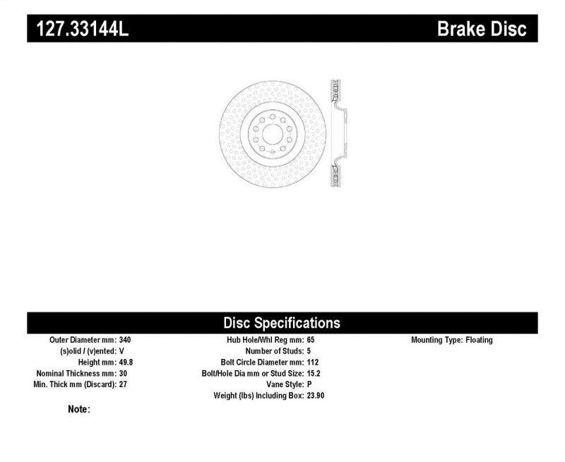 StopTech Slotted & Drilled Sport Brake Rotor - Torque Motorsport