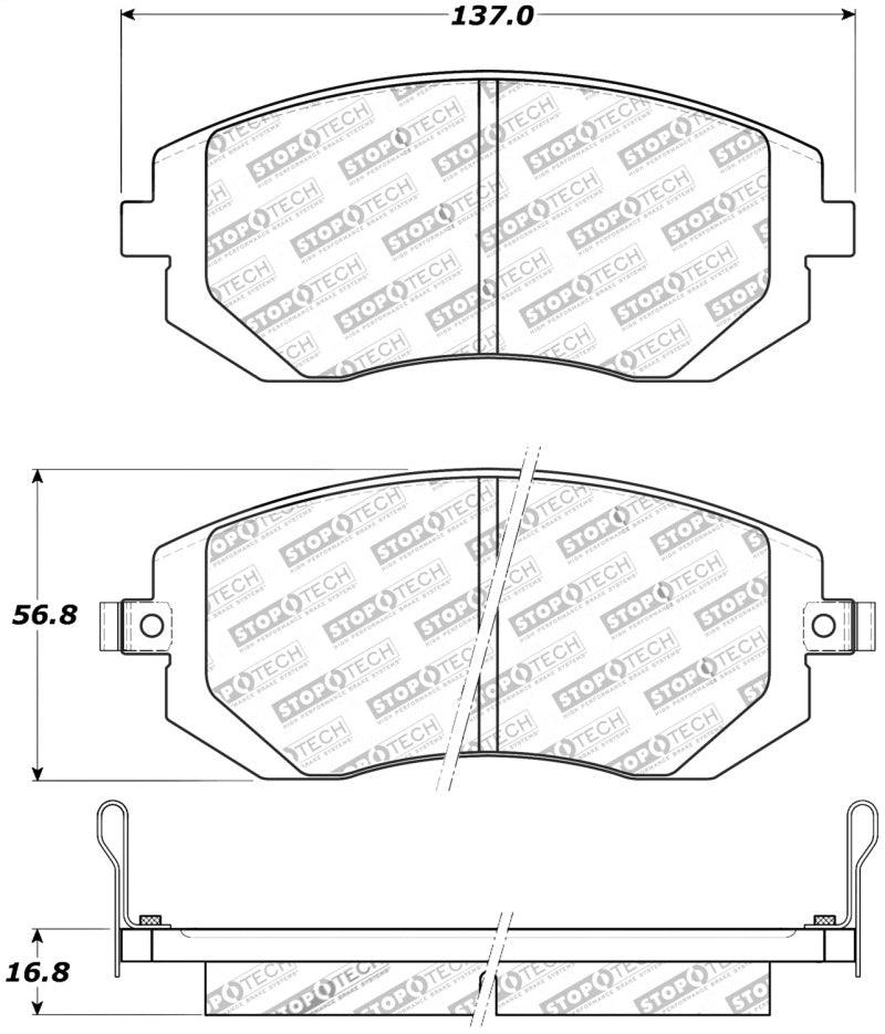 StopTech Street Touring 03-05 WRX/ 08 WRX Front Brake Pads - Torque Motorsport