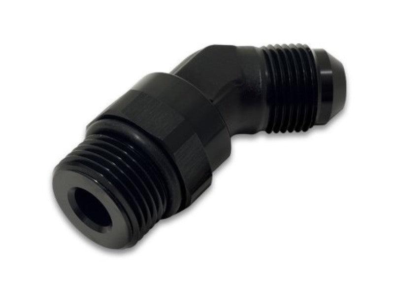 Vibrant -12AN Male to Male -12AN Straight Cut 45 Degree Adapter Fitting - Anodized Black - Torque Motorsport