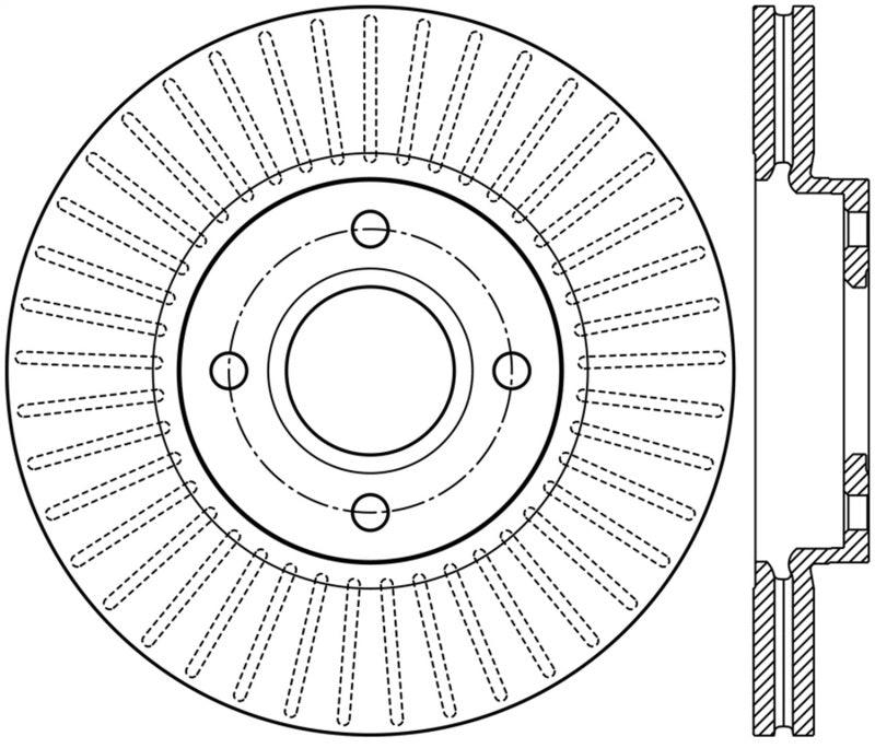 StopTech 2014 Ford Fiesta Left Front Disc Slotted Brake Rotor - Torque Motorsport