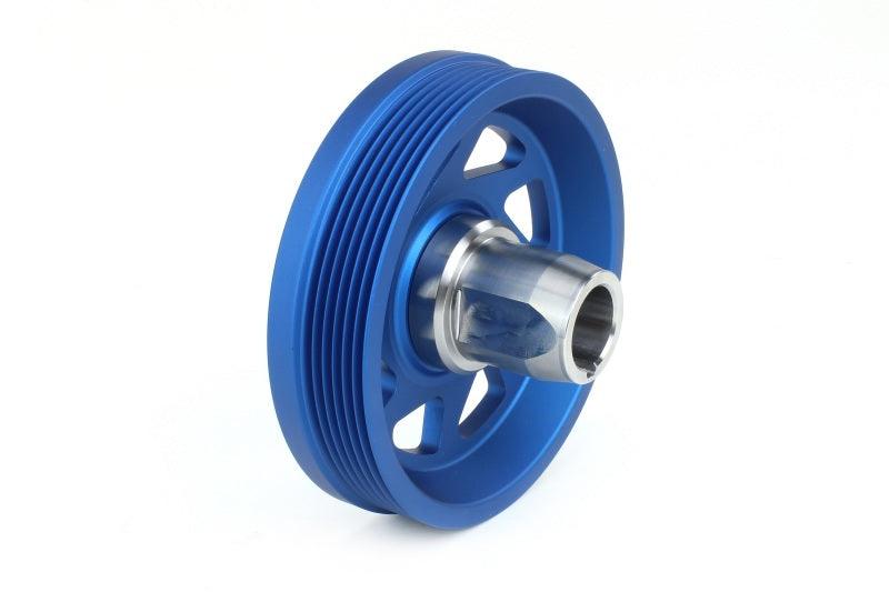 Perrin 19-21 Subaru WRX / 16-18 Forester Lightweight Crank Pulley (FA/FB Engines w/Large Hub) - Blue - Torque Motorsport