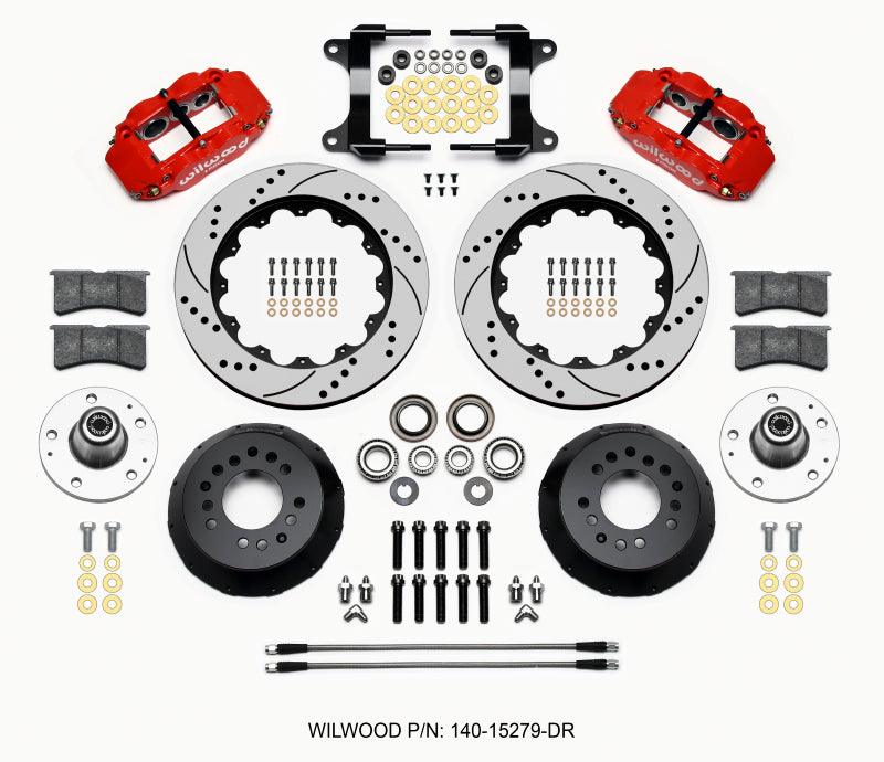 Wilwood Narrow Superlite 6R Front Hub Kit 14.00in Drill Red 82-92 Camaro//Firebird - Torque Motorsport