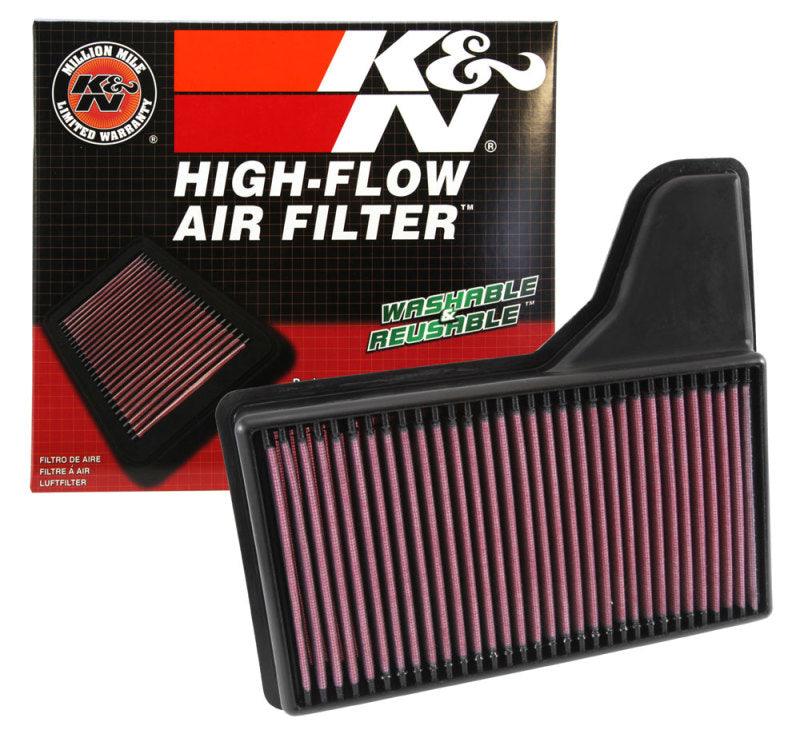 K&N Replacement Panel Air Filter for 2015 Ford Mustang 2.3L L4/3.7L V6/5.0L V8 - Torque Motorsport