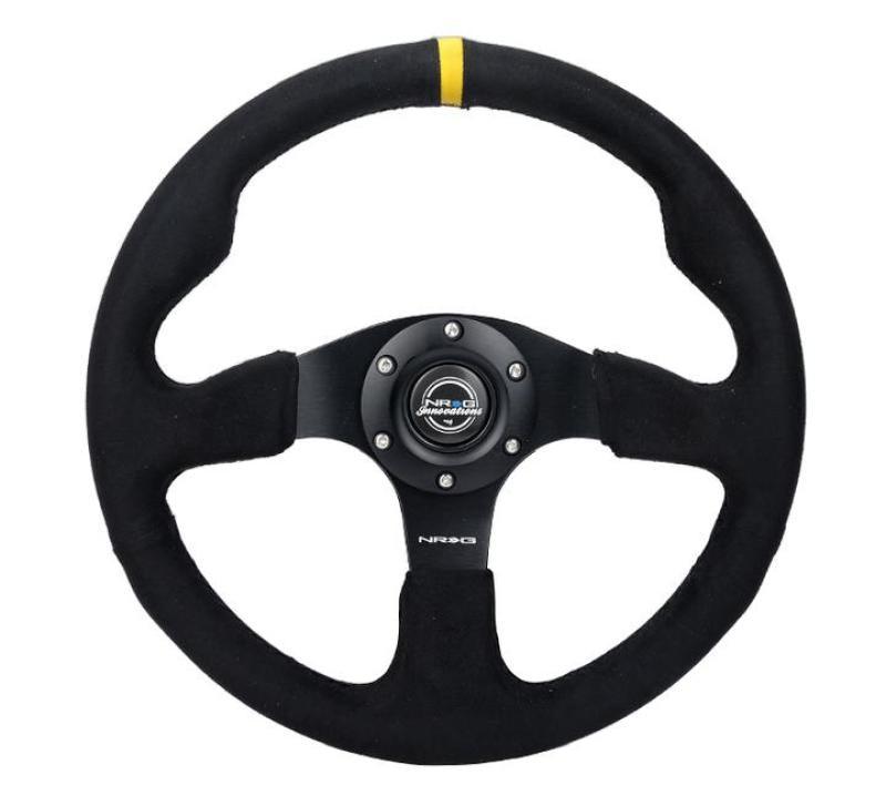 NRG Reinforced Steering Wheel (320mm) Alcantara Steering Wheel w/ Black Stitching - Torque Motorsport