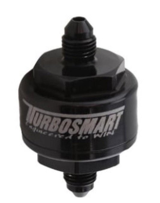 Turbosmart Billet Turbo Oil Feed Filter w/ 44 Micron Pleated Disc AN-4 Male Inlet - Black - Torque Motorsport