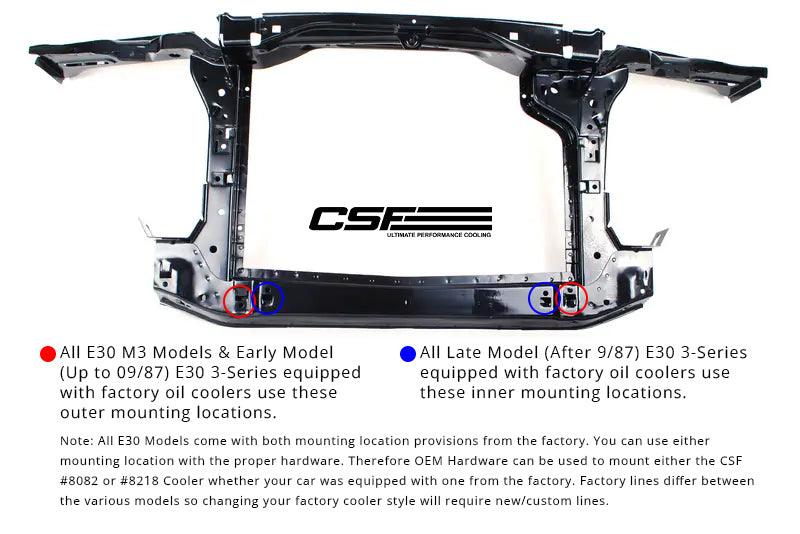 CSF 82-94 BMW 3 Series (E30) High Performance Oil Cooler w/-10AN Male & OEM Fittings - Torque Motorsport