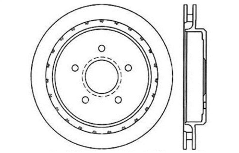 StopTech 97-10 Chevy Corvette Slotted & Drilled Rear Left Rotor - Torque Motorsport