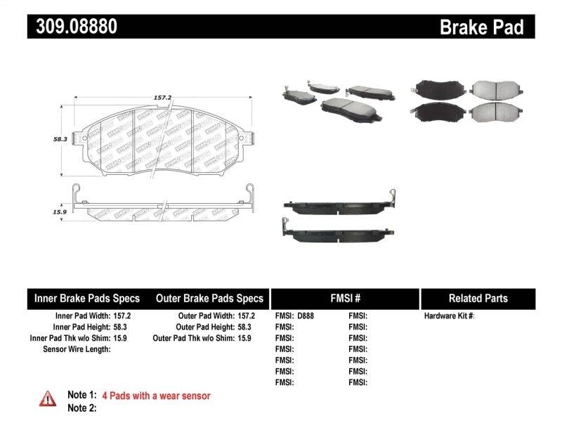 StopTech Performance 06-08 350Z w/ Std Brakes / 06-08 Infiniti G35 Front Brake Pads - Torque Motorsport