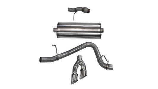 Corsa Cat Back Exhaust, Sport, 3in, Single Side Twin Polished 4in Tips, 2015 Chevy Tahoe/GMC Yukon - Torque Motorsport