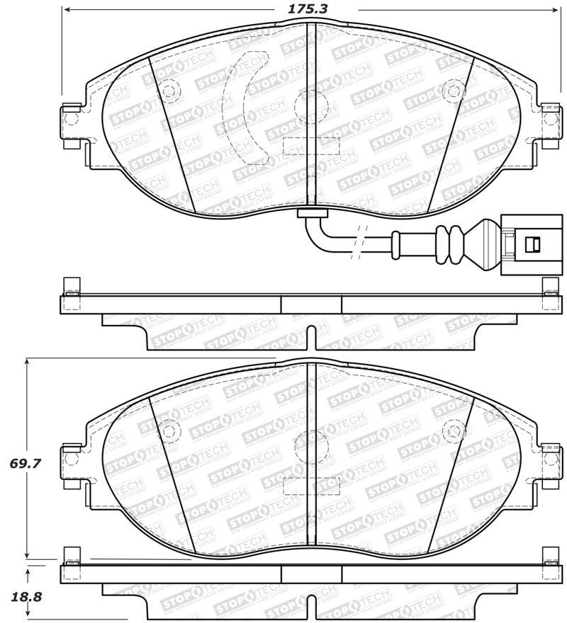 StopTech Sport 12-17 Volkswagen CC Front Brake Pads - Torque Motorsport