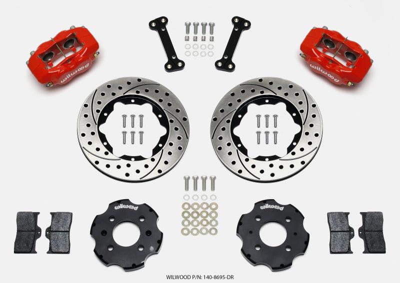 Wilwood Forged Dynalite Front Hat Kit 11.00in Drilled Red Integra/Civic w/Fac.240mm Rtr - Torque Motorsport