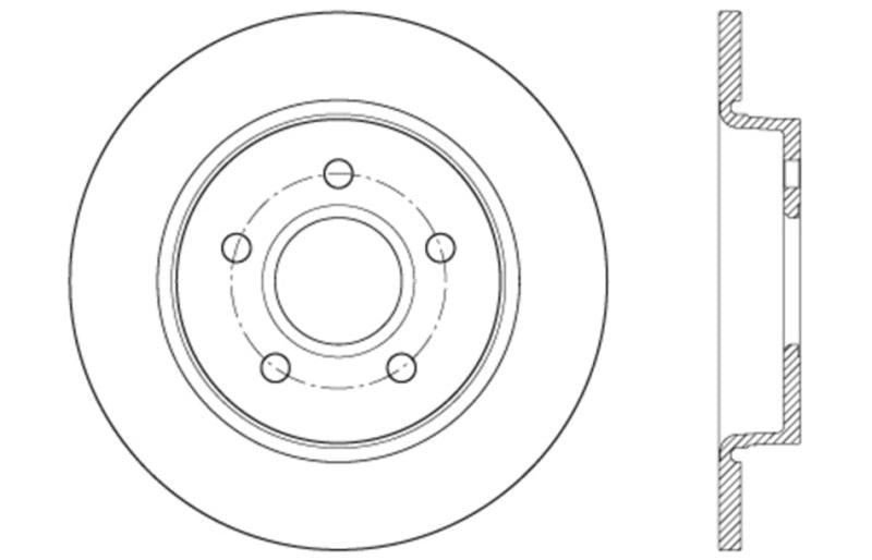 StopTech 12-15 Ford Focus w/ Rear Disc Brakes Rear Left Slotted & Drilled Rotor - Torque Motorsport