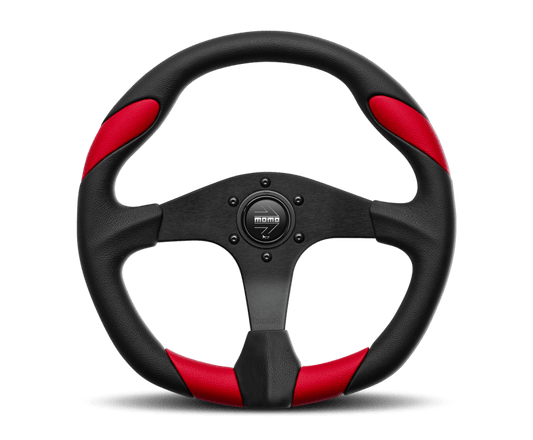 Momo Quark Steering Wheel 350 mm - Black Poly/Black Spokes - Torque Motorsport
