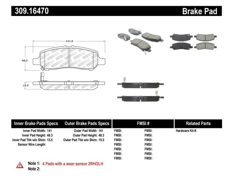 StopTech Performance Rear Brake Pads 13-14 Dodge Dart/Jeep Cherokee - Torque Motorsport