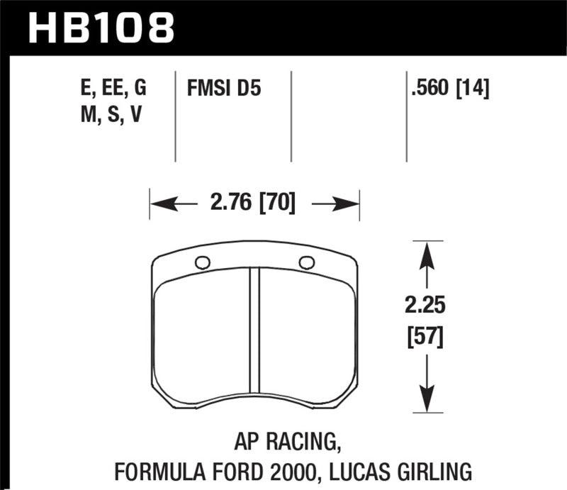 Hawk AP Racing 14mm Blue 9012 Race Brake Pads - Torque Motorsport