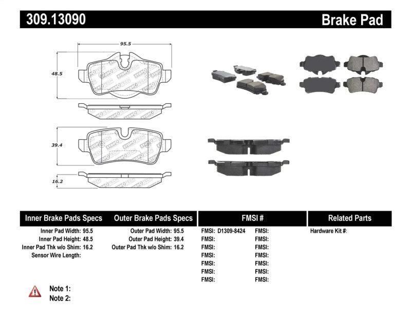 StopTech Performance 07-09 Mini Cooper/Cooper S Rear Brake Pads - Torque Motorsport