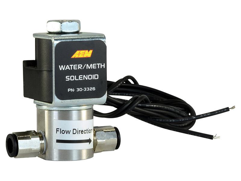 AEM Water/Methanol Injection System - High-Flow Low-Current WMI Solenoid - 200PSI 1/8in-27NPT In/Out - Torque Motorsport