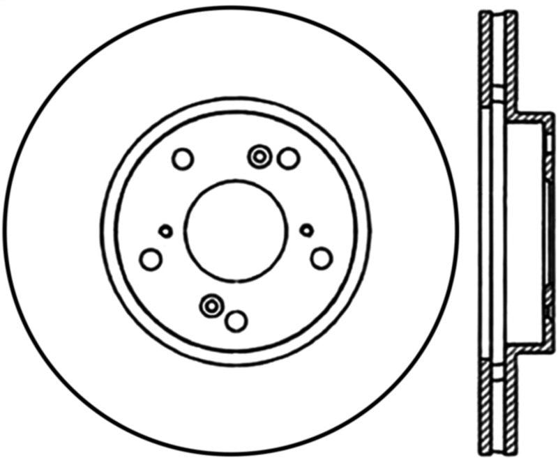 StopTech 06-08 Civic GX / 02-04 CR-V / 98-02 Honda Accord V6 / 03-07 Accord 4 cyl/V6 MT Slotted & D - Torque Motorsport