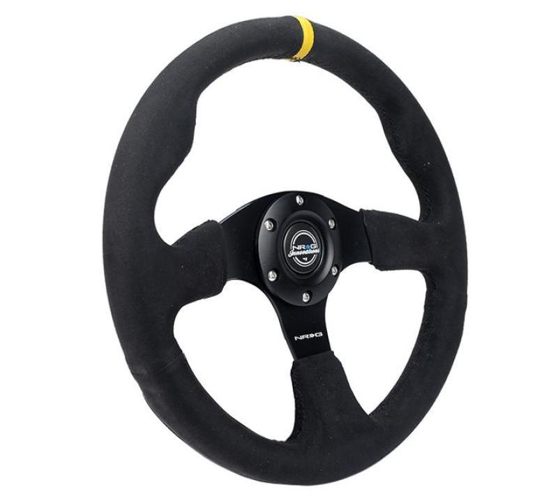 NRG Reinforced Steering Wheel (320mm) Alcantara Steering Wheel w/ Black Stitching - Torque Motorsport