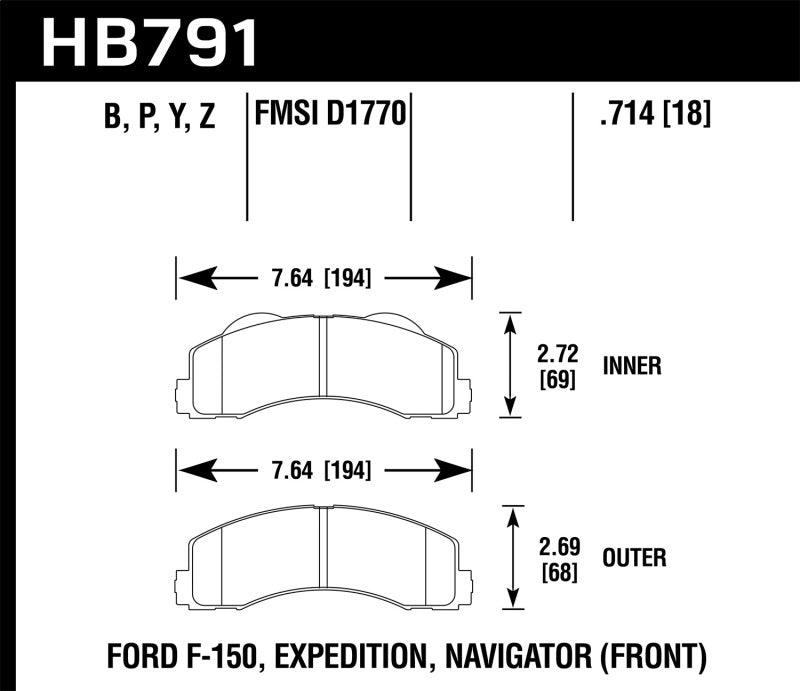 Hawk 14-16 Ford F-150 LTS Street Front Brake Pads - Torque Motorsport