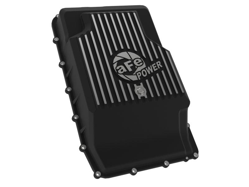 aFe 17-24 Ford F-150 10R60/10R80 Pro Series Rear Transmission Pan Black w/ Machined Fins - Torque Motorsport