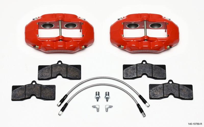 Wilwood D8-4 Front Caliper Kit Red Corvette C2 / C3 65-82 - Torque Motorsport