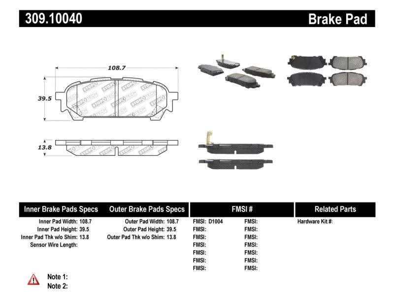 StopTech Performance 03-05 WRX Rear Brake Pads - Torque Motorsport