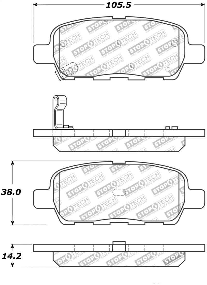 StopTech Street Touring 6/02-08 350z / 01-08 G35 Rear Brake Pads - Torque Motorsport