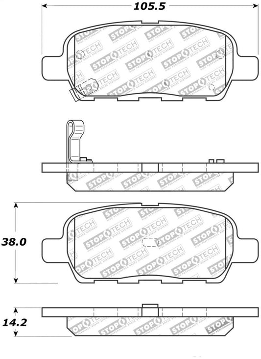 StopTech Street Touring 6/02-08 350z / 01-08 G35 Rear Brake Pads - Torque Motorsport