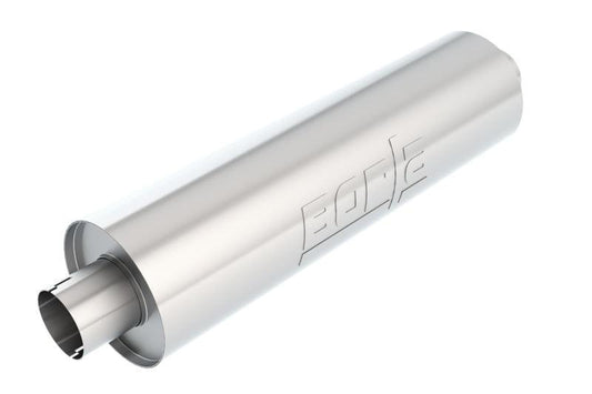 Borla Heavy Duty (Truck) Muffler - 3in Center-Center 24in x 6.75in Round (Notched) - Torque Motorsport