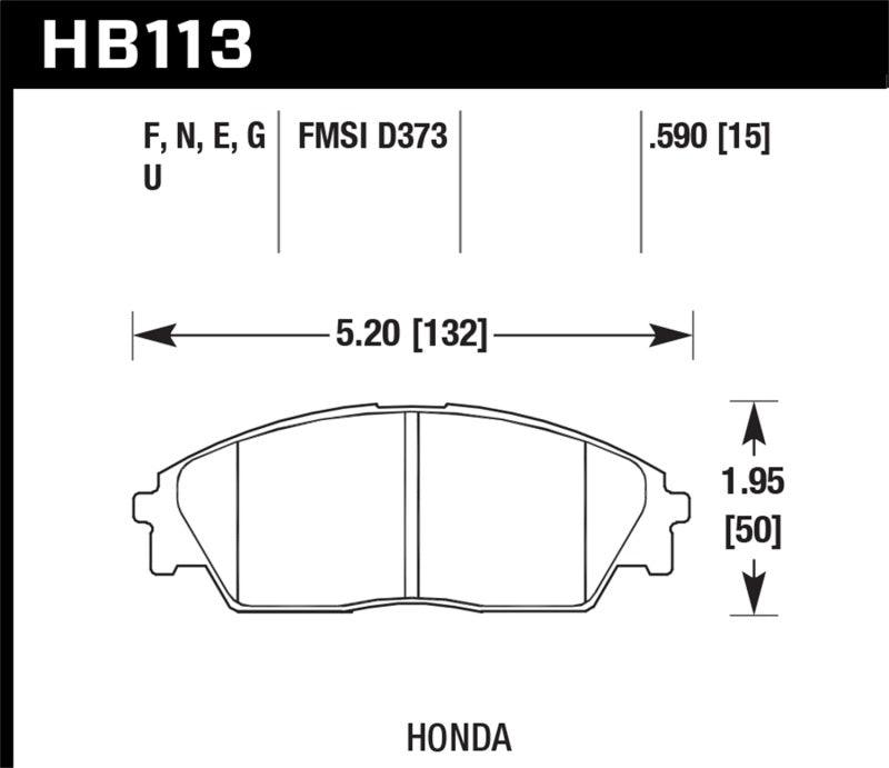 Hawk Honda/ Acura 88-91 Civic Wagon/90-91CRX Si/ 88-90 Prelude S HP+ Street Front Brake Pads - Torque Motorsport