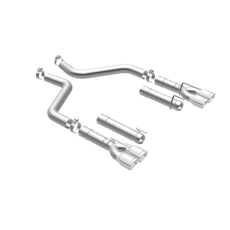 MagnaFlow Axle-Back, SS, 3in, Quad Split Rear 3.5 Tips 2015 Dodge Challenger incl SRT Hellcat - Torque Motorsport