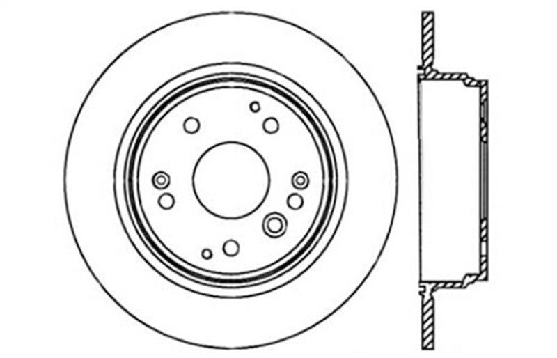 StopTech 04-08 Acura TL / 03-09 honda Element Slotted & Drilled Left Rear Rotor - Torque Motorsport