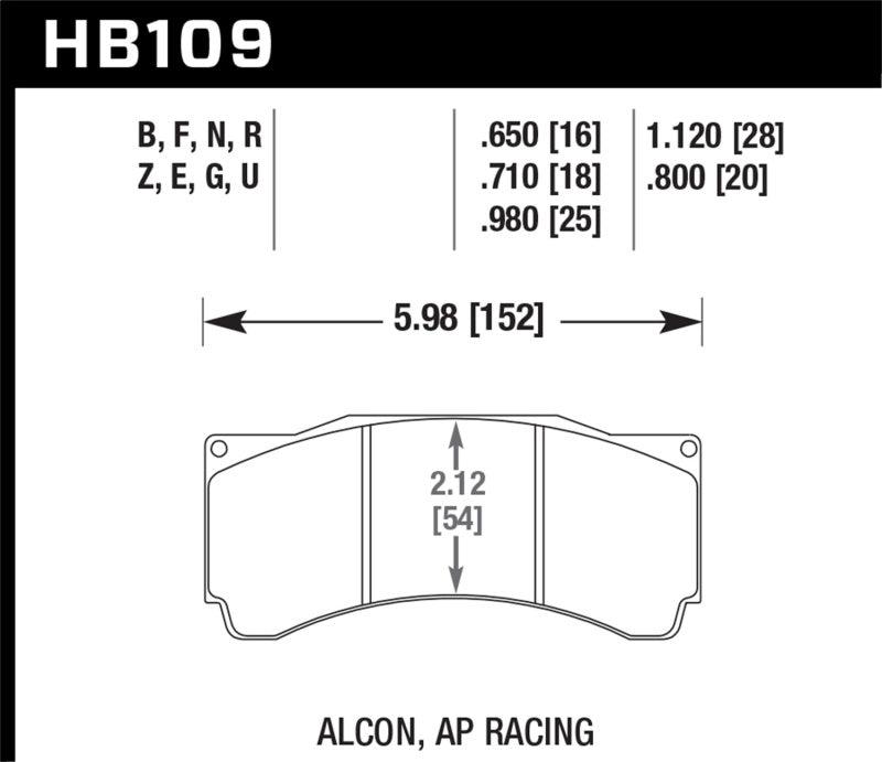 Hawk Alcon TA-6 / AP Racing CP5060-2/3/4/5ST / AP Racing CP5555 / Rotora FC6 HP+ Street Brake Pads - Torque Motorsport