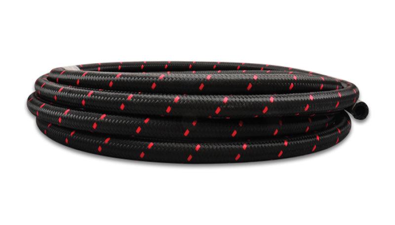 Vibrant -10 AN Two-Tone Black/Red Nylon Braided Flex Hose (10 foot roll) - Torque Motorsport