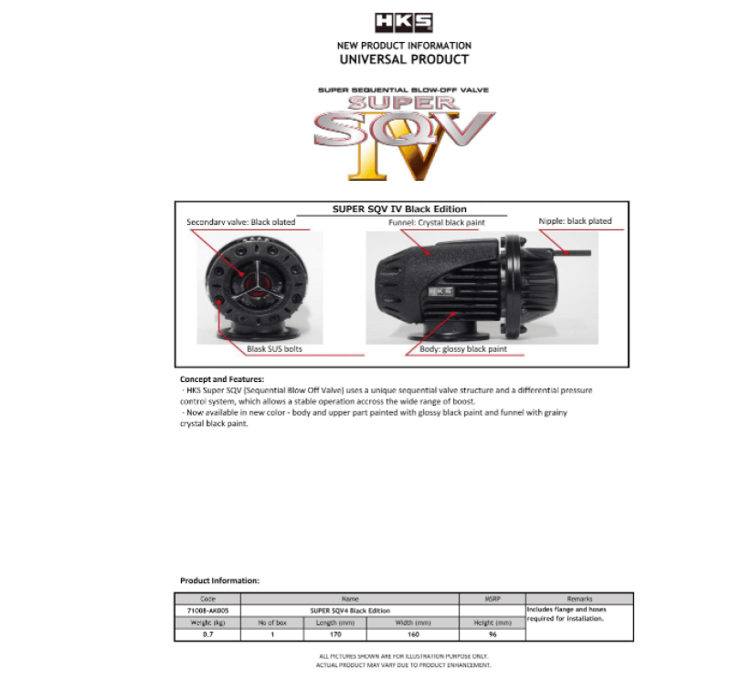 HKS SQV IV BLACK EDITION UNIVERSAL ASSY - Torque Motorsport