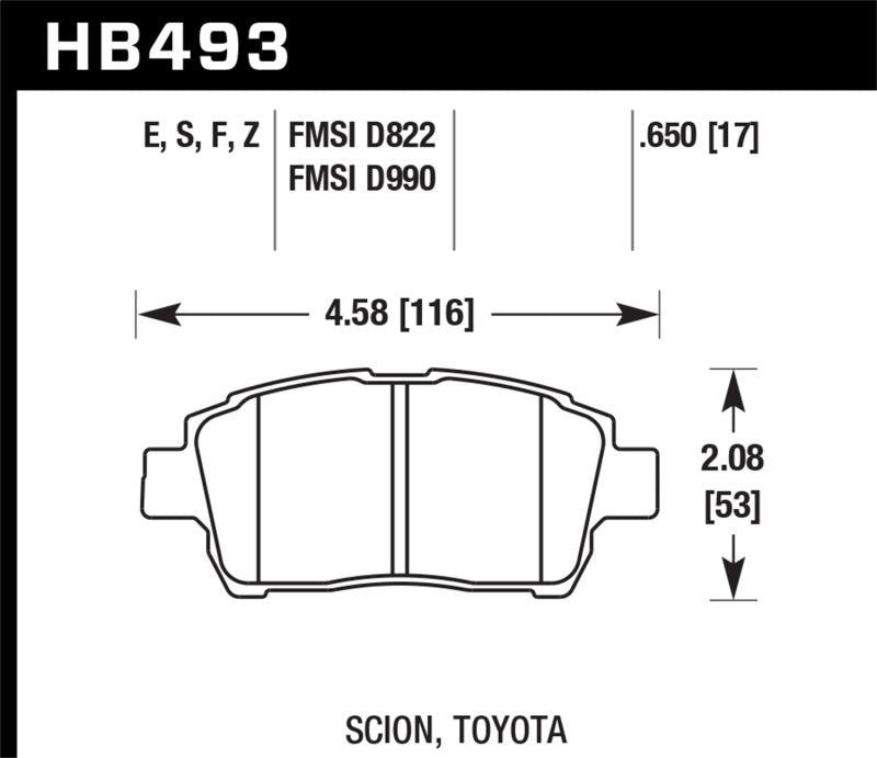 Hawk 04-07 xA/xB / 2000 MR2 Spyder D990 HPS Street Front Brake Pads - Torque Motorsport