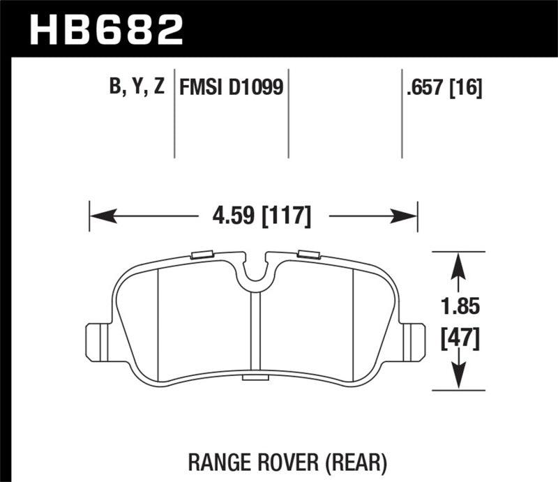 Hawk 05-09 Range Rover LR3 D1099 LTS Street Rear Brake Pads - Torque Motorsport