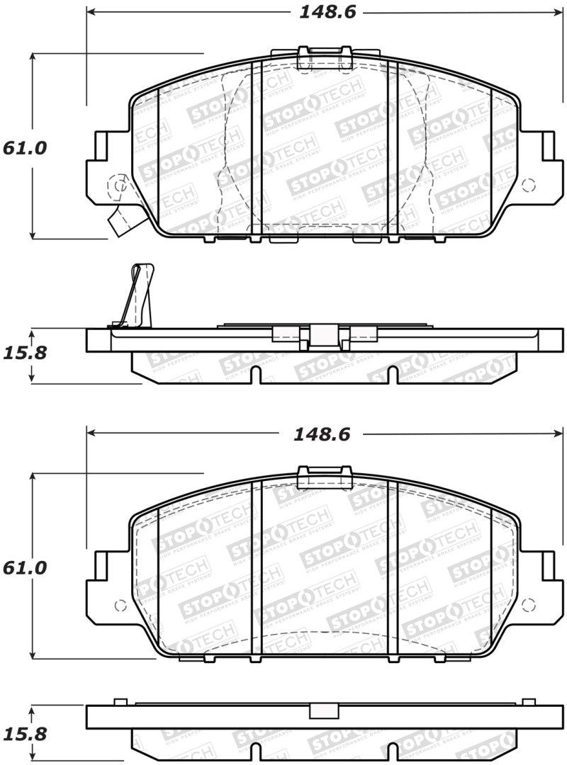 StopTech Street Performance 13-15 Honda Accord EX/EXL Front Brake Pads - Torque Motorsport